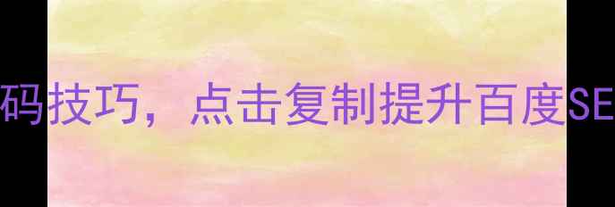 图片 10个必学的网站优化代码技巧，点击复制提升百度SEO排名（附详细教程）2