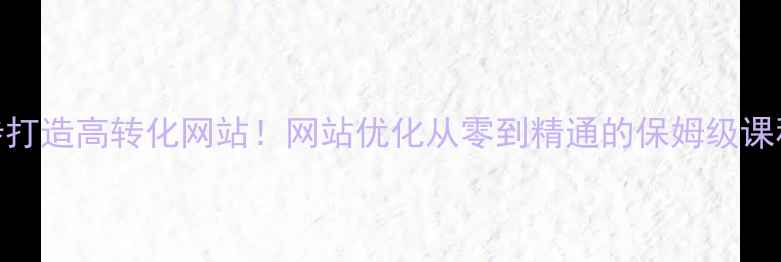 图片 3步打造高转化网站！网站优化从零到精通的保姆级课程2