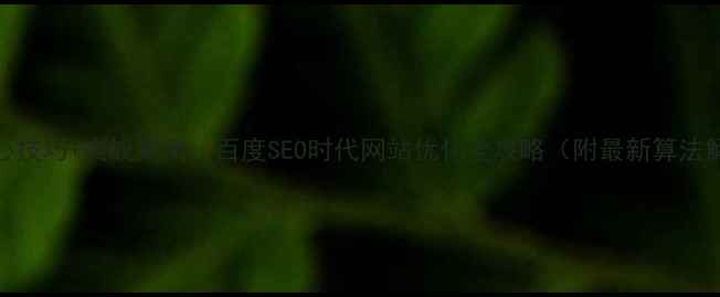 图片 5大核心技巧+实战案例：百度SEO时代网站优化全攻略（附最新算法解读）2