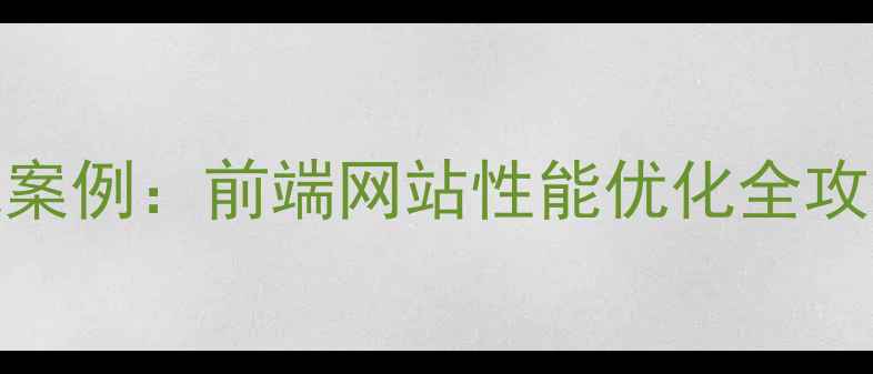 图片 7大核心策略+实战案例：前端网站性能优化全攻略（SEO友好版）2