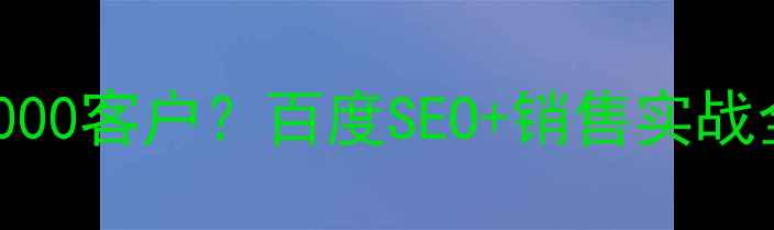 图片 B2B平台如何月增3000客户？百度SEO+销售实战全攻略（附工具）1