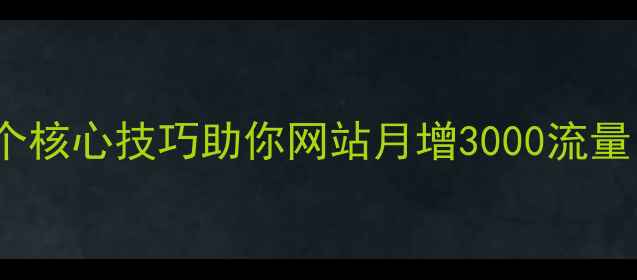 图片 SEO实战指南20个核心技巧助你网站月增3000流量（附避坑清单）