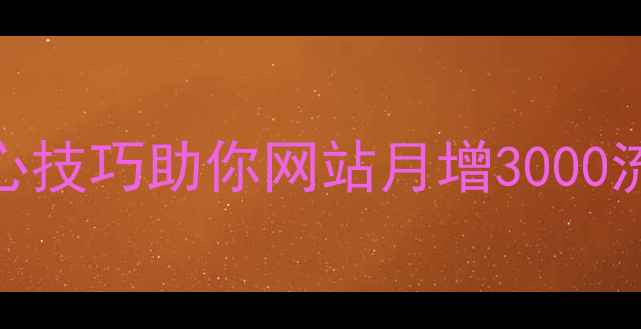 图片 SEO实战指南20个核心技巧助你网站月增3000流量（附避坑清单）2