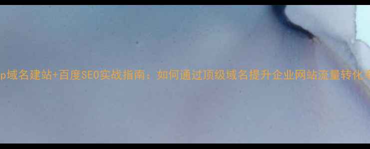 图片 Top域名建站+百度SEO实战指南：如何通过顶级域名提升企业网站流量转化率1