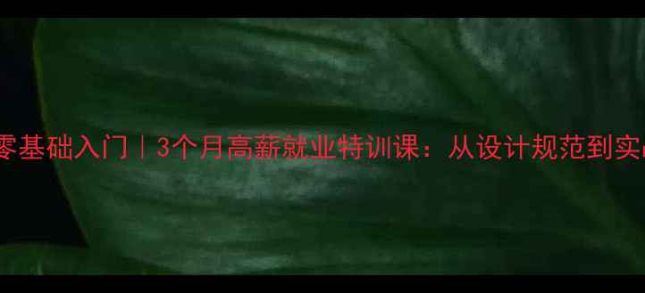图片 UI设计师零基础入门｜3个月高薪就业特训课：从设计规范到实战案例全2