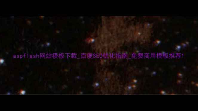 图片 aspflash网站模板下载_百度SEO优化指南_免费商用模板推荐1
