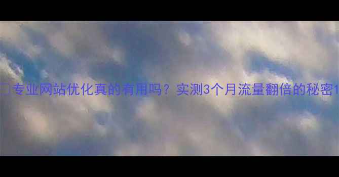 图片 ✅专业网站优化真的有用吗？实测3个月流量翻倍的秘密1
