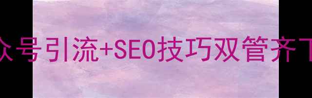图片 ✅网站优化必看！公众号引流+SEO技巧双管齐下，流量暴涨3倍攻略1