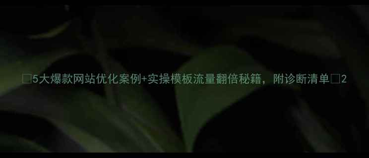 图片 ✨5大爆款网站优化案例+实操模板流量翻倍秘籍，附诊断清单🔥2