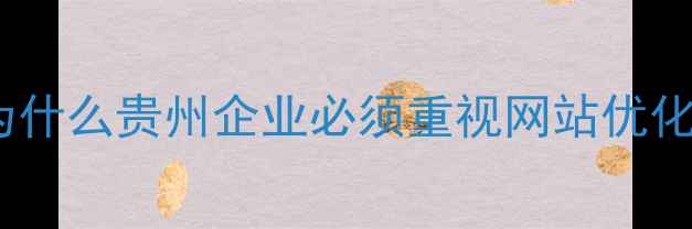 图片 ✨为什么贵州企业必须重视网站优化？2