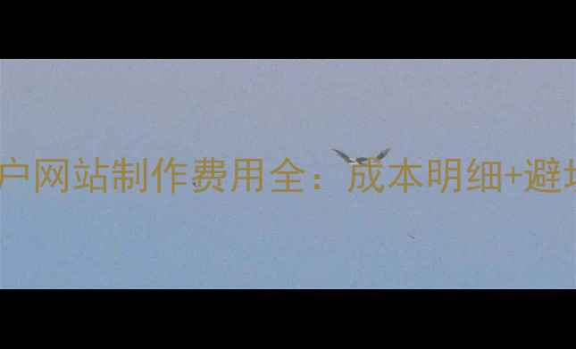 图片 ✨北京门户网站制作费用全：成本明细+避坑指南✨1