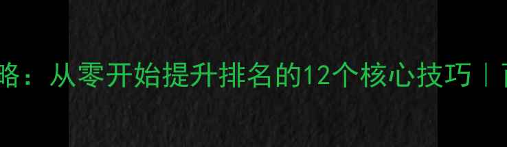 图片 ✨百度SEO网站优化全攻略：从零开始提升排名的12个核心技巧｜百度收录+流量暴涨秘籍1
