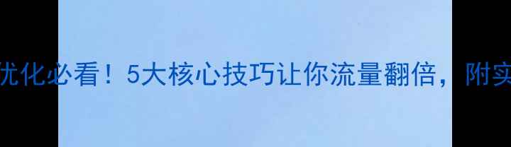 图片 ✨网站优化必看！5大核心技巧让你流量翻倍，附实操案例