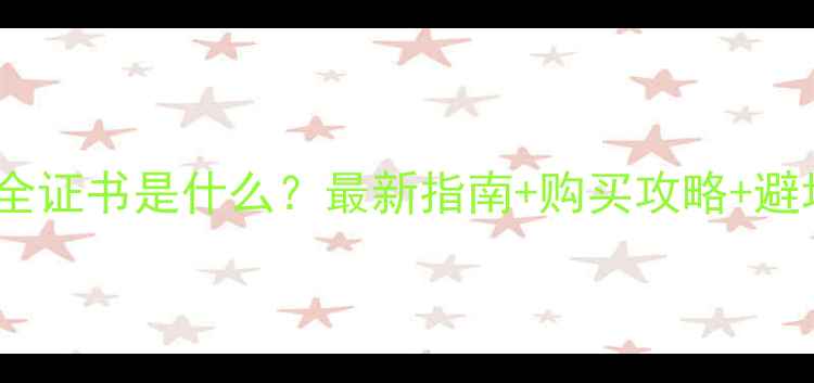 图片 ✨网站安全证书是什么？最新指南+购买攻略+避坑技巧🔑2