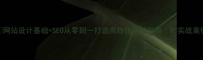 图片 ✨网站设计基础+SEO从零到一打造高转化网站指南｜附实战案例