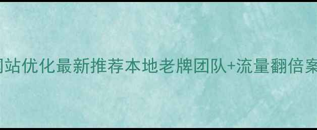 图片 ✨高柳网站优化最新推荐本地老牌团队+流量翻倍案例全🔥2