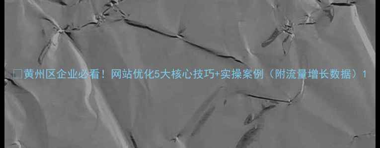 图片 ✨黄州区企业必看！网站优化5大核心技巧+实操案例（附流量增长数据）1