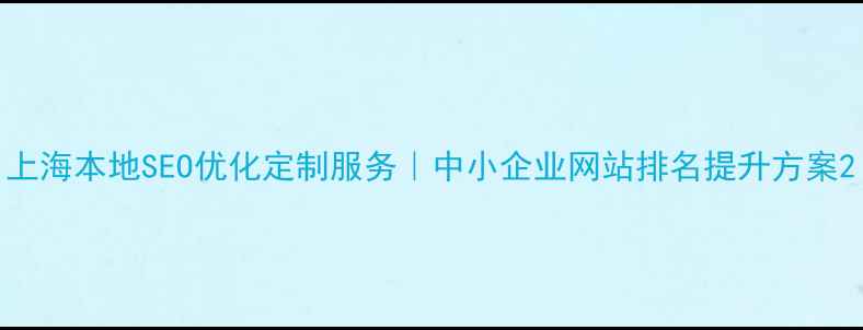 图片 上海本地SEO优化定制服务｜中小企业网站排名提升方案2