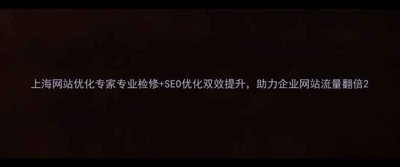 图片 上海网站优化专家专业检修+SEO优化双效提升，助力企业网站流量翻倍2