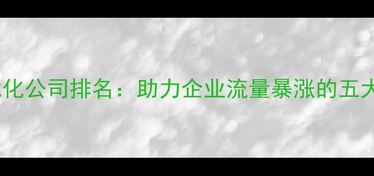 图片 专业网站优化公司排名：助力企业流量暴涨的五大核心策略2