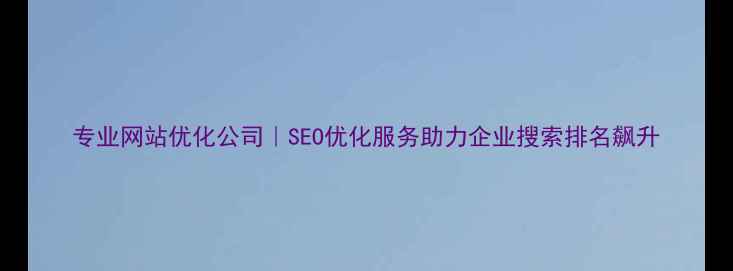 图片 专业网站优化公司｜SEO优化服务助力企业搜索排名飙升