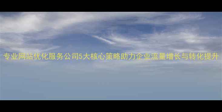 图片 专业网站优化服务公司5大核心策略助力企业流量增长与转化提升