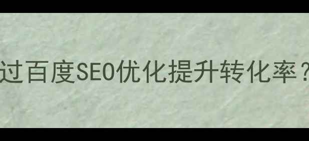 图片 专业网站建设公司如何通过百度SEO优化提升转化率？附网站建设全流程指南1