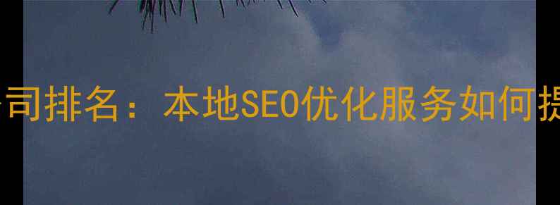 图片 东莞网站优化公司排名：本地SEO优化服务如何提升企业转化率2