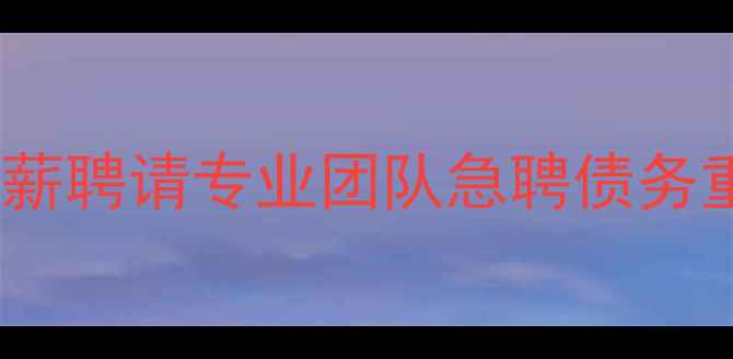 图片 东营债务优化师高薪聘请专业团队急聘债务重组协商岗位招贤1