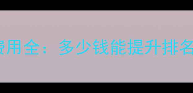 图片 个人网站优化费用全：多少钱能提升排名？效果如何？2
