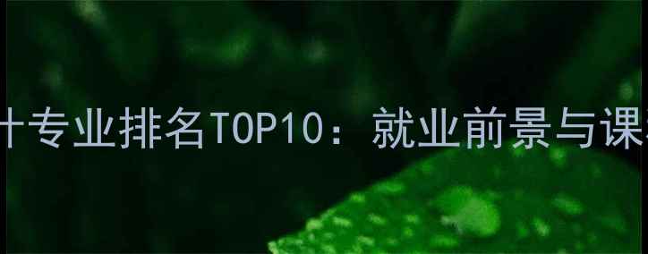 图片 中国照明设计专业排名TOP10：就业前景与课程设置深度2