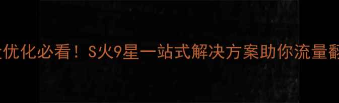 图片 中小企业网站建设优化必看！S火9星一站式解决方案助你流量翻倍，附实操指南1