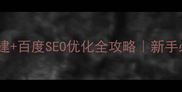 图片 中站区网站搭建+百度SEO优化全攻略｜新手必看避坑指南1