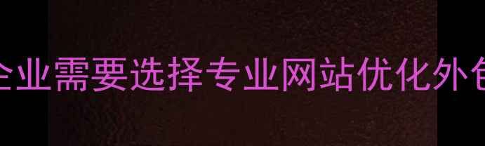图片 为什么企业需要选择专业网站优化外包公司？