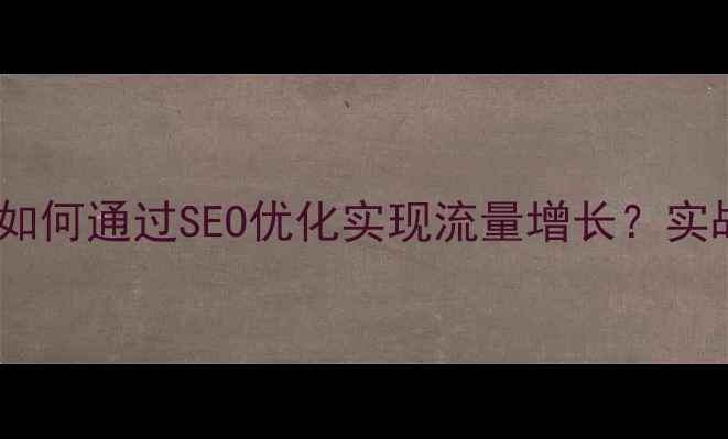 图片 乌鲁木齐本地企业如何通过SEO优化实现流量增长？实战指南与案例分析1