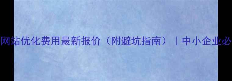 图片 云浮网站优化费用最新报价（附避坑指南）｜中小企业必看！
