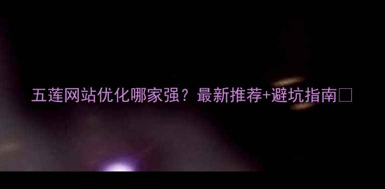 图片 五莲网站优化哪家强？最新推荐+避坑指南✨