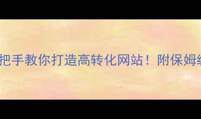 图片 从0到1手把手教你打造高转化网站！附保姆级维护SOP