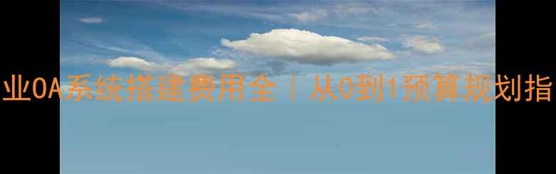 图片 企业OA系统搭建费用全｜从0到1预算规划指南