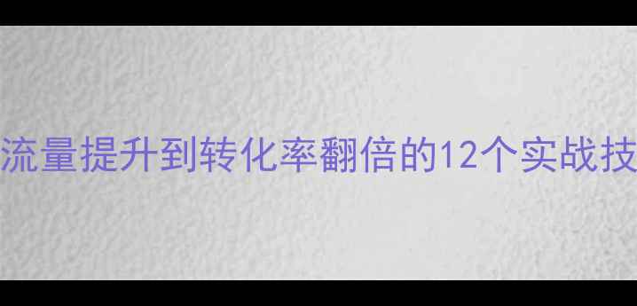 图片 企业官网SEO优化全攻略：从流量提升到转化率翻倍的12个实战技巧（附百度排名提升方案）1