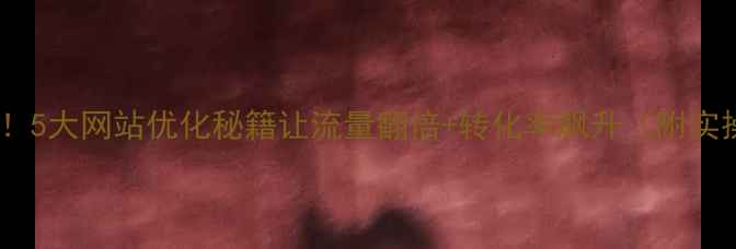 图片 企业必看！5大网站优化秘籍让流量翻倍+转化率飙升（附实操案例）1