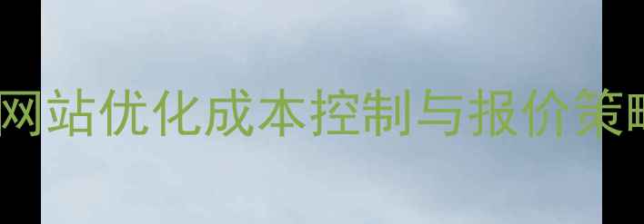 图片 企业网站优化成本控制与报价策略全2