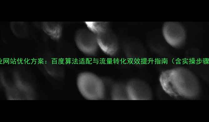 图片 企业网站优化方案：百度算法适配与流量转化双效提升指南（含实操步骤）1