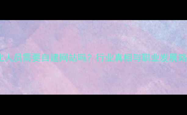 图片 优化人员需要自建网站吗？行业真相与职业发展路径1
