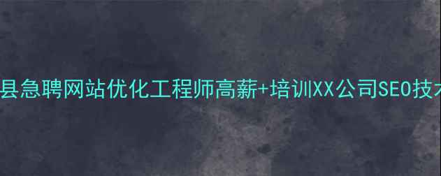 图片 优化后SEO邵阳县急聘网站优化工程师高薪+培训XX公司SEO技术团队招聘信息