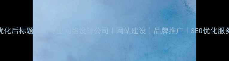 图片 优化后标题广州专业网络设计公司｜网站建设｜品牌推广｜SEO优化服务