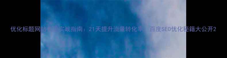 图片 优化标题网站优化实战指南：21天提升流量转化率，百度SEO优化秘籍大公开2