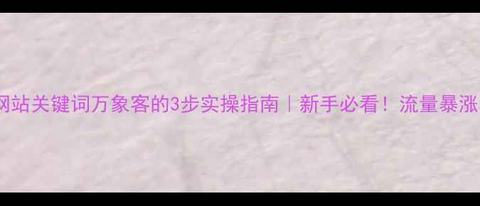 图片 优化网站关键词万象客的3步实操指南｜新手必看！流量暴涨秘籍1
