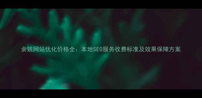 图片 余姚网站优化价格全：本地SEO服务收费标准及效果保障方案