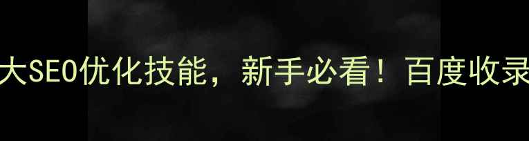 图片 做网页必备的5大SEO优化技能，新手必看！百度收录排名提升秘籍1